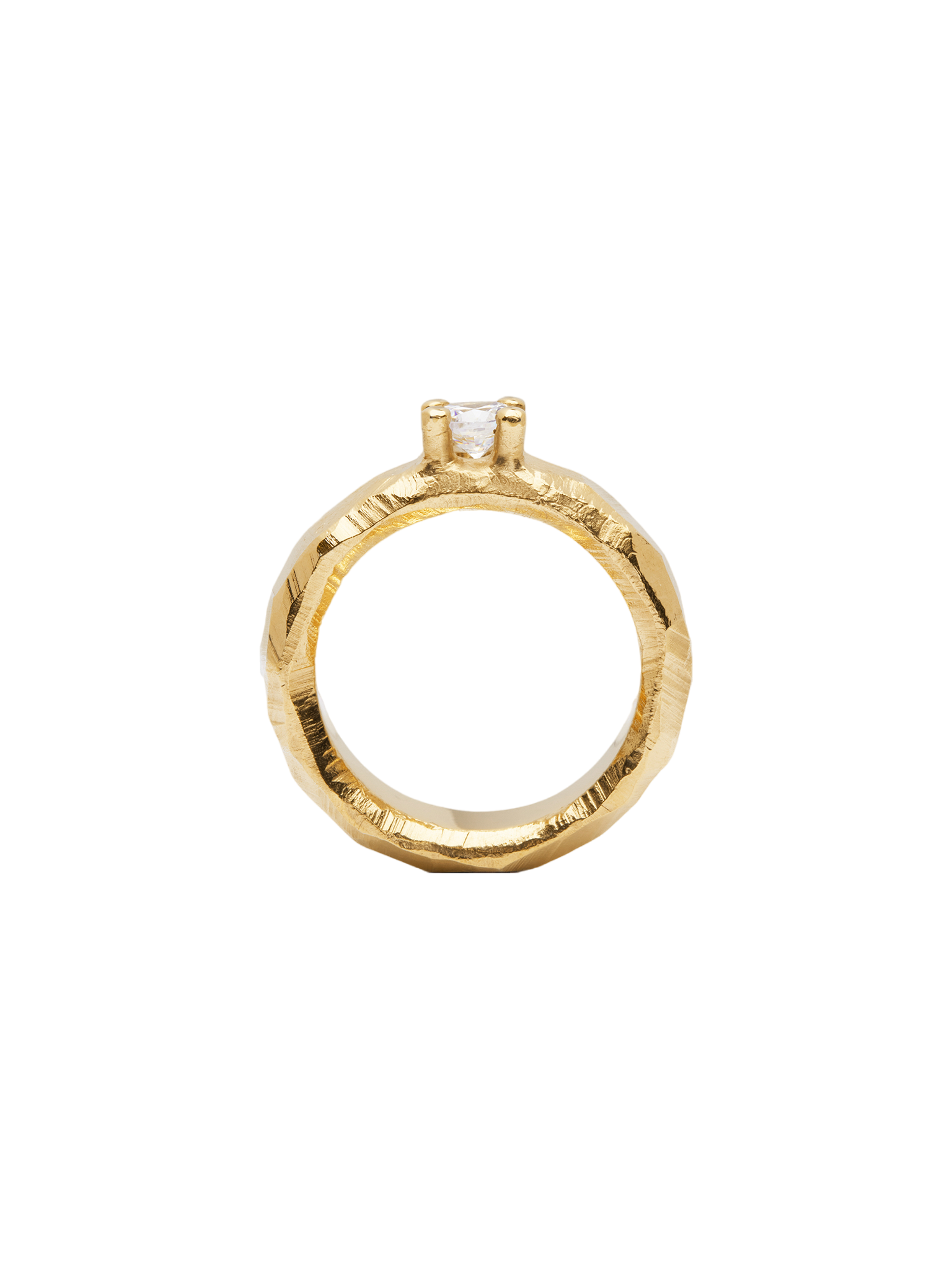 Mouse solitaire ring in 18k yellow gold with 0,40ct diamond